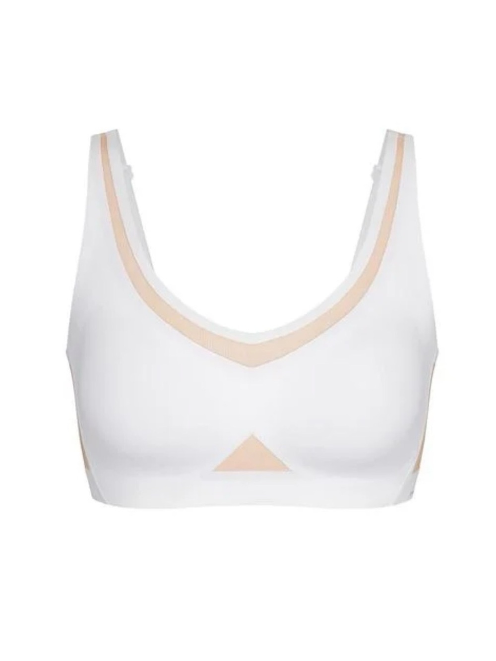 Honeylove Cloudfuse Crossflex Wireless Activity Bra White Mesh Size 2X Seamless